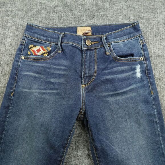 Driftwood Jeans Womens 24 Blue Denim Classic Fit Marilyn Skinny Rodeo Embroidery - Picture 5 of 12